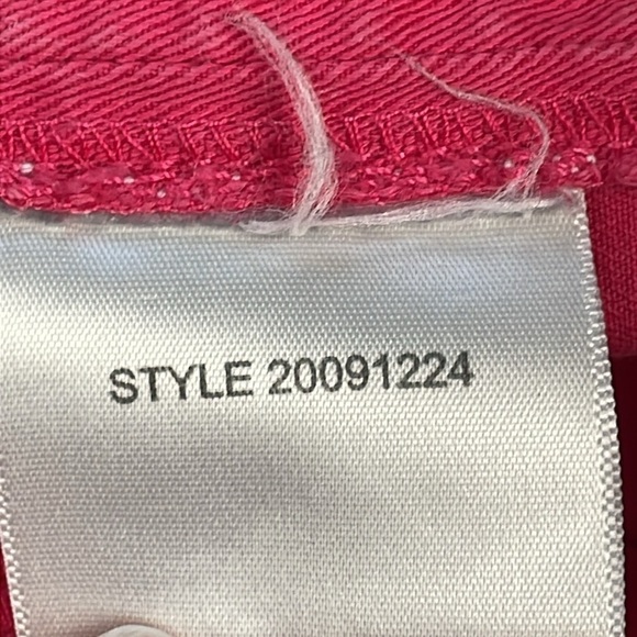 Tory Burch Mid Rise Cuffed Chino Jean Shorts Pink Gold Tone Medallion Buttons 30 - Picture 9 of 9